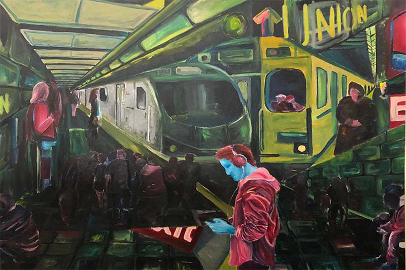 "11:37" by Adriana Monteleone 2018-2019 36” x 48” Acrylic on canvas